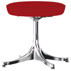 The Nelson Pedestal Stool from Herman Miller with crimson hopsak upholstery and an aluminum polished base.