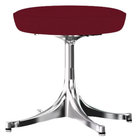 The Nelson Pedestal Stool from Herman Miller with dark crimson hopsak upholstery and an aluminum polished base.