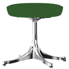 The Nelson Pedestal Stool from Herman Miller with dark emerald hopsak upholstery and an aluminum polished base.