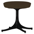 The Nelson Pedestal Stool from Herman Miller with sienna hopsak upholstery and a black base.