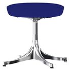 The Nelson Pedestal Stool from Herman Miller with dark ultramarine hopsak upholstery and an aluminum polished base.