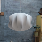 The Nelson Propeller Bubble Pendant from Herman Miller in a dining room.