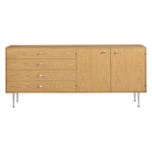 The Nelson Thin Edge Buffet from Herman Miller in white oak form the front.
