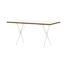 The 30 by 60 inch white Nelson X-Leg Table from Herman Miller from the other side.