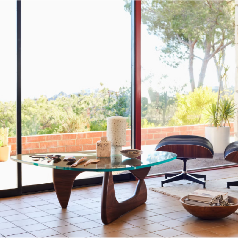 The Noguchi Table from Herman Miller in a living room.
