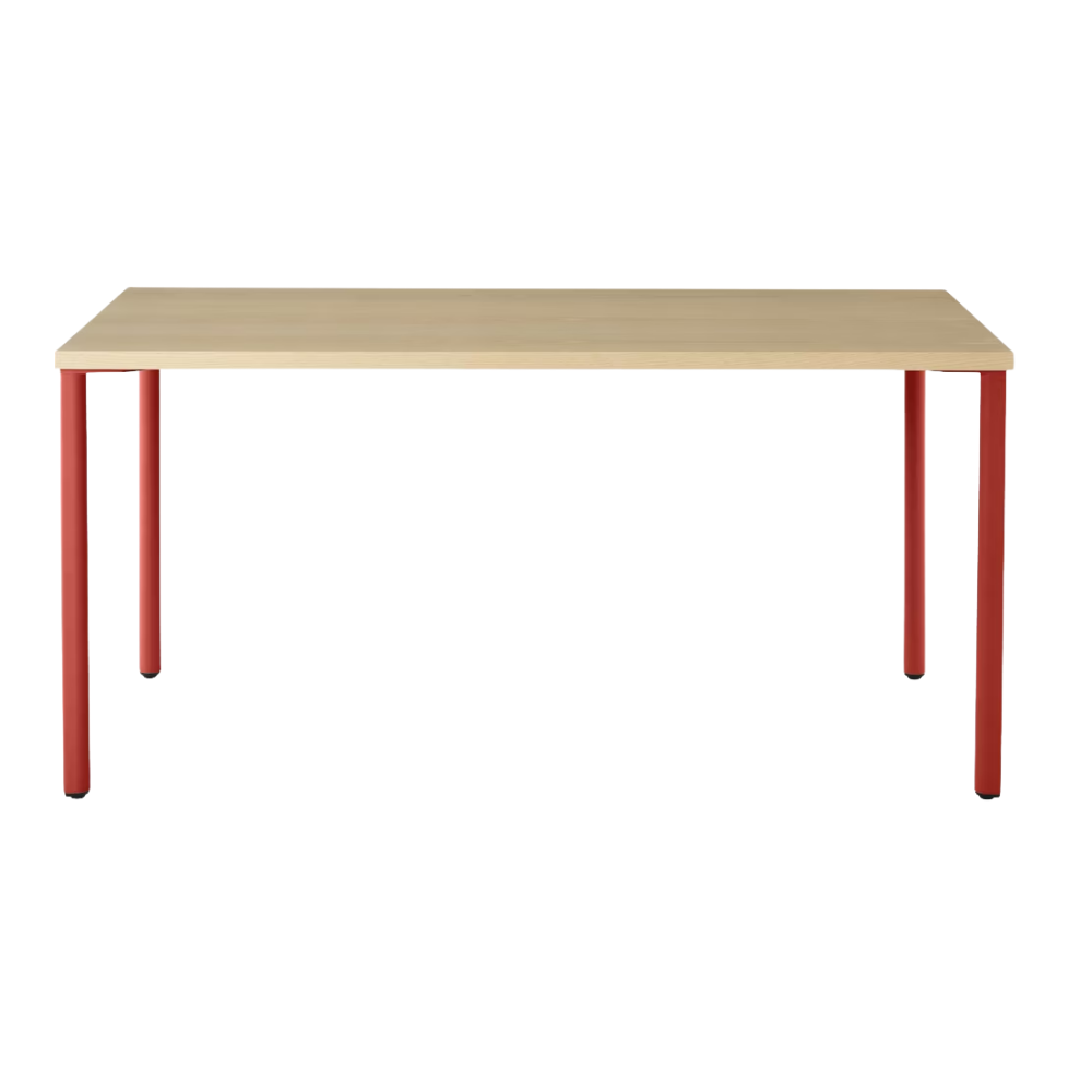 The 30 x 60 OE1 Table from Herman Miller with the canyon frame and white ash veneer table top.