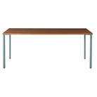 The 30 x 72 OE1 Table from Herman Miller with the glacier frame and walnut veneer table top. 