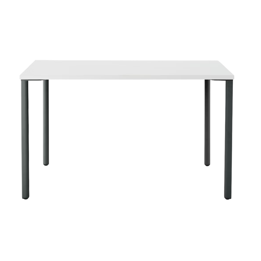The 24 x 48 OE1 Table from Herman Miller with the graphite frame and studio white laminate table top. 