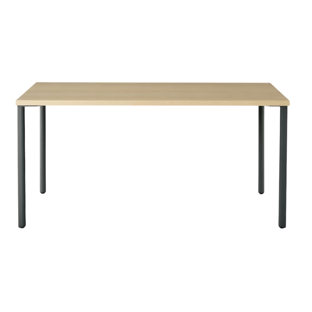 The 30 x 60 OE1 Table from Herman Miller with the graphite  frame and white ash veneer table top. 