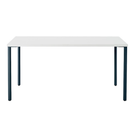 The 30 x 60 OE1 Table from Herman Miller with the nightfall frame and color studio white laminate top.