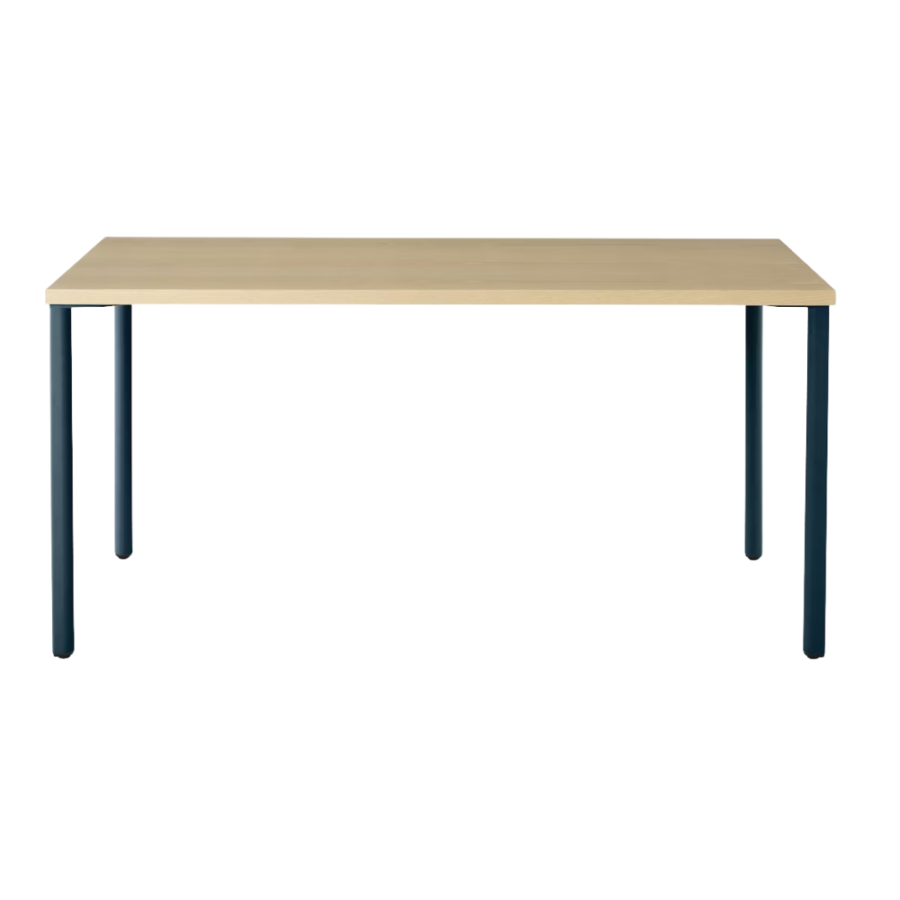 The 30 x 60 OE1 Table from Herman Miller with the nightfall frame and white ash veneer table top.