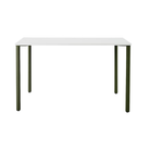 The 18 x 48 OE1 Table from Herman Miller with the olive frame and studio white laminate table top.