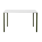 The 24 x 48 OE1 Table from Herman Miller with the olive frame and studio white laminate table top.