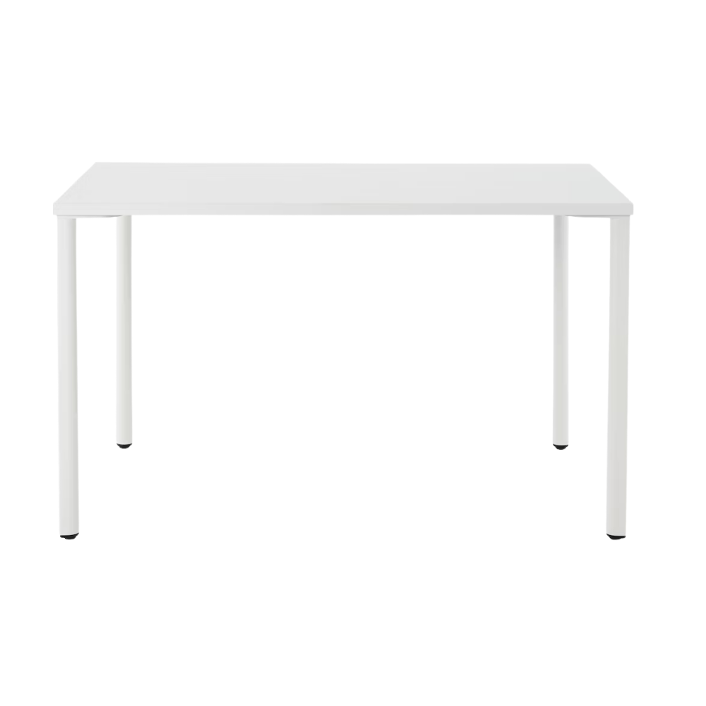 The 24 x 48 OE1 Table from Herman Miller with the studio white frame and studio white laminate table top.