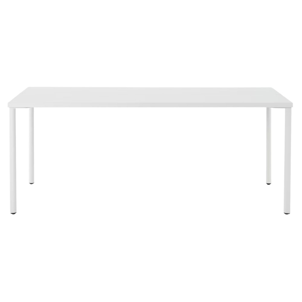 The 30 x 72 OE1 Table from Herman Miller with the studio white frame and studio white laminate table top.