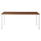 The 30 x 72 OE1 Table from Herman Miller with the studio white frame and walnut veneer table top.
