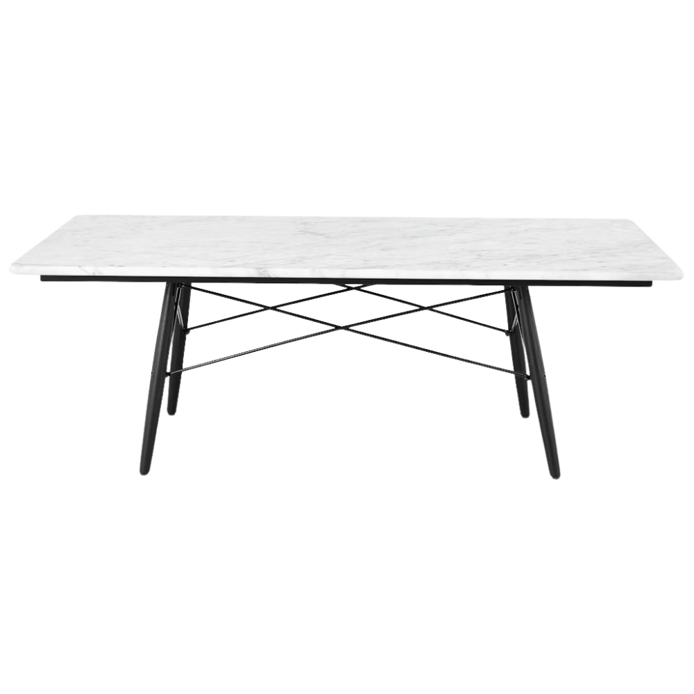 The carrara and ebony Rectangular Eames Coffee Table from Herman Miller.