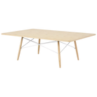 The white ash Rectangular Eames Coffee Table from Herman Miller at an angle.