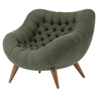 The Rohde Easy Chair from Herman Miller with the agrarian luce upholstery and walnut leg finish.