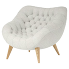 The Rohde Easy Chair from Herman Miller with the blanched luce upholstery and oak leg finish.