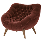 The Rohde Easy Chair from Herman Miller with the brandy mohair supreme upholstery and walnut leg finish.