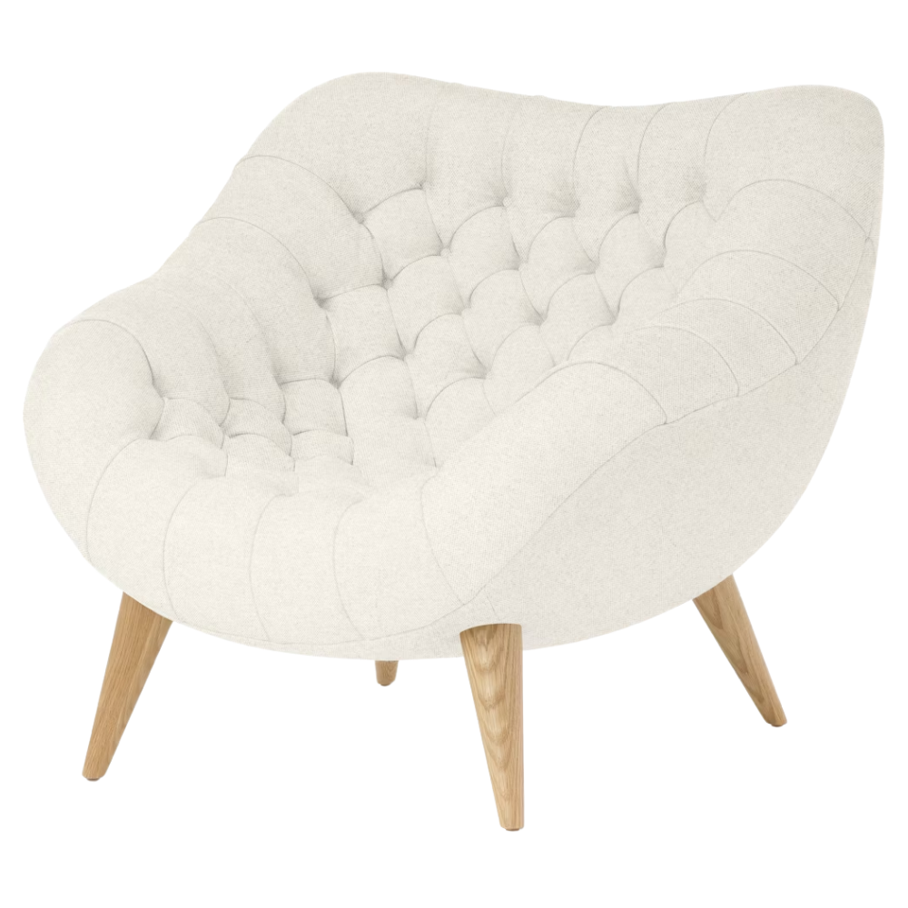 The Rohde Easy Chair from Herman Miller with the brioche luce upholstery and oak leg finish.