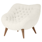 The Rohde Easy Chair from Herman Miller with the brioche luce upholstery and walnut leg finish.