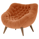 The Rohde Easy Chair from Herman Miller with the carousel mohair supreme upholstery and walnut leg finish.