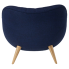 The Rohde Easy Chair from Herman Miller with the inkpad beck upholstery and oak leg finish from the back.