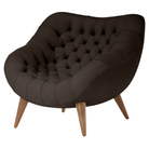 The Rohde Easy Chair from Herman Miller with the java prone leather upholstery and walnut leg finish.