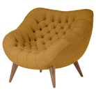 The Rohde Easy Chair from Herman Miller with the mustard seed whim upholstery and walnut leg finish.