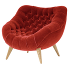 The Rohde Easy Chair from Herman Miller with the palette mohair supreme upholstery and oak leg finish.