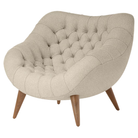 The Rohde Easy Chair from Herman Miller with the patisserie beck upholstery and walnut leg finish.