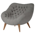The Rohde Easy Chair from Herman Miller with the pewter whim upholstery and walnut leg finish.