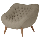 The Rohde Easy Chair from Herman Miller with the rye whim upholstery and walnut leg finish.