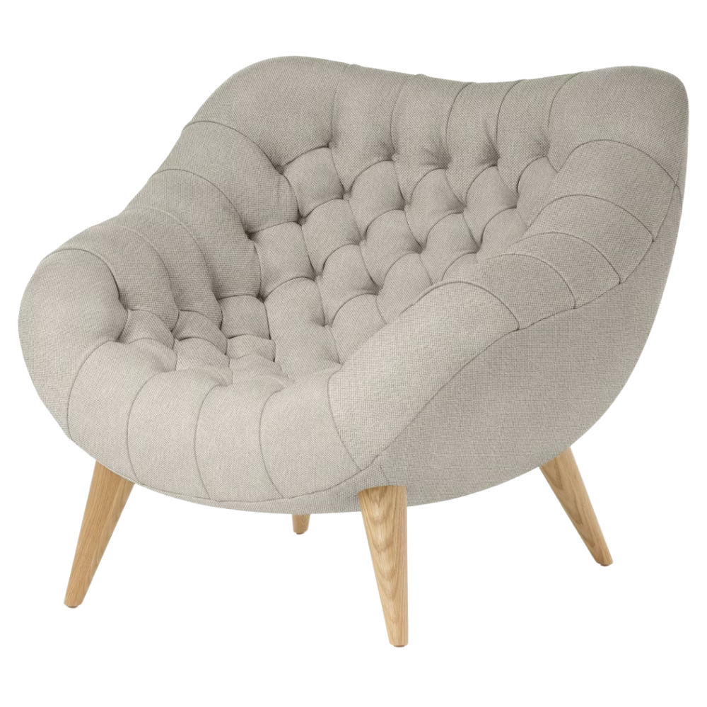 The Rohde Easy Chair from Herman Miller with the shell mode upholstery and oak leg finish.