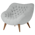 The Rohde Easy Chair from Herman Miller with the surf mode upholstery and walnut leg finish.