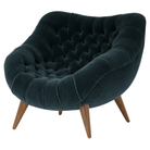 The Rohde Easy Chair from Herman Miller with the travel mohair supreme upholstery and walnut leg finish.