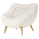 The Rohde Easy Chair from Herman Miller with the warm white whim upholstery and oak leg finish.