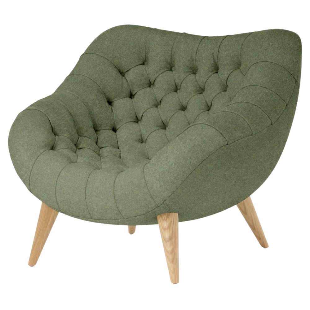 The Rohde Easy Chair from Herman Miller with the woodlet beck upholstery and oak leg finish.