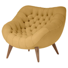 The Rohde Easy Chair from Herman Miller with the yarrow prone leather upholstery and walnut leg finish.