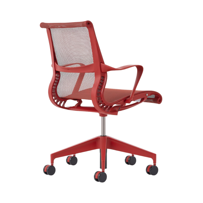 Setu Office Chair with Ribbon Arms by Herman Miller in canyon color dipped option from the back.