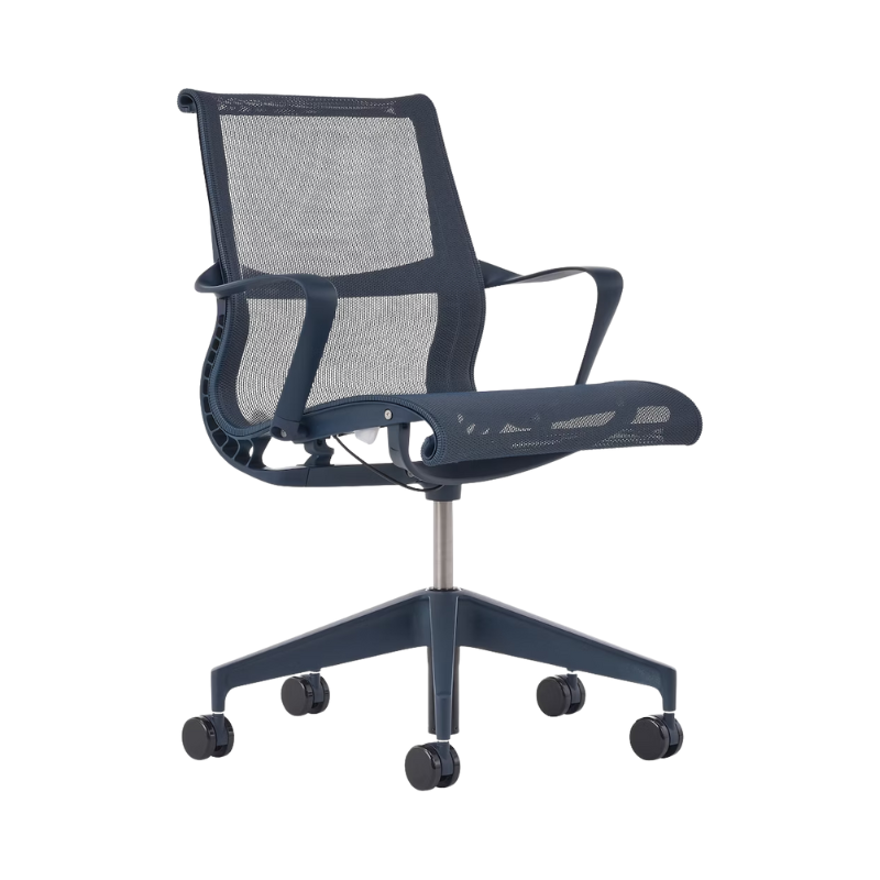 Setu Office Chair with Ribbon Arms by Herman Miller in Nightfall color dipped option.