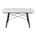 The Square Eames Coffee Table from Herman Miller with the carrara table top and ebony legs.