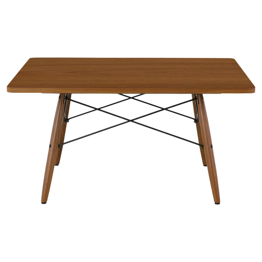 The Square Eames Coffee Table from Herman Miller with the walnut table top and legs.