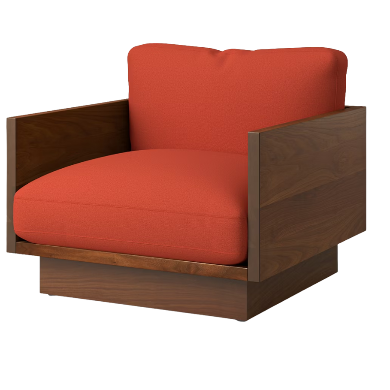 The Tudor Walnut Pawson Drift Lounge Chair from Herman Miller with beck curio upholstery.