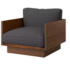 The Tudor Walnut Pawson Drift Lounge Chair from Herman Miller with beck molecule upholstery.