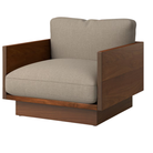 The Tudor Walnut Pawson Drift Lounge Chair from Herman Miller with isa bashful upholstery.