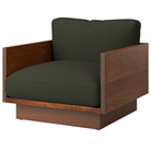The Tudor Walnut Pawson Drift Lounge Chair from Herman Miller with isa connect upholstery.