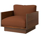 The Tudor Walnut Pawson Drift Lounge Chair from Herman Miller with isa foxtrot upholstery.
